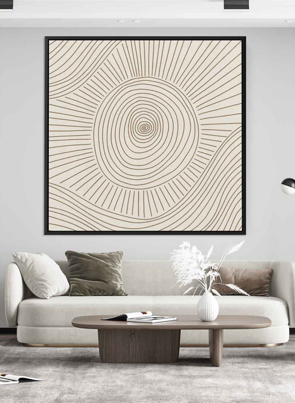 Square Canvas Wall Art Stretched Over Wooden Frame with Black Floating Frame and Esoteric Eye Abstract Painting Paintings & Pictures| LOWHA