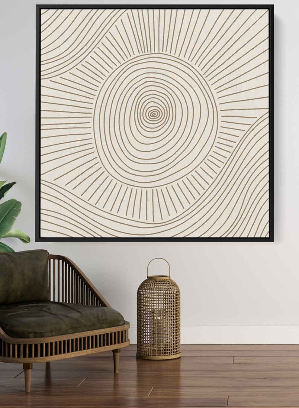 Square Canvas Wall Art Stretched Over Wooden Frame with Black Floating Frame and Esoteric Eye Abstract Painting Paintings & Pictures| LOWHA