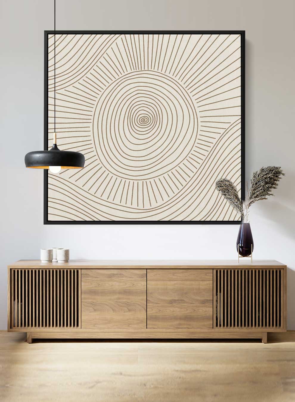 Square Canvas Wall Art Stretched Over Wooden Frame with Black Floating Frame and Esoteric Eye Abstract Painting Paintings & Pictures| LOWHA