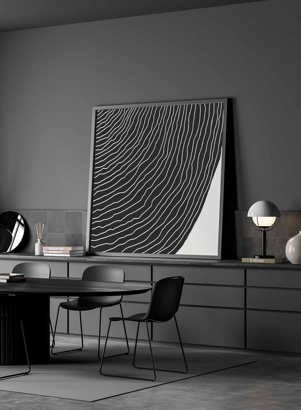 Square Canvas Wall Art Stretched Over Wooden Frame with Black Floating Frame and Fading Dotts Painting Paintings & Pictures| LOWHA