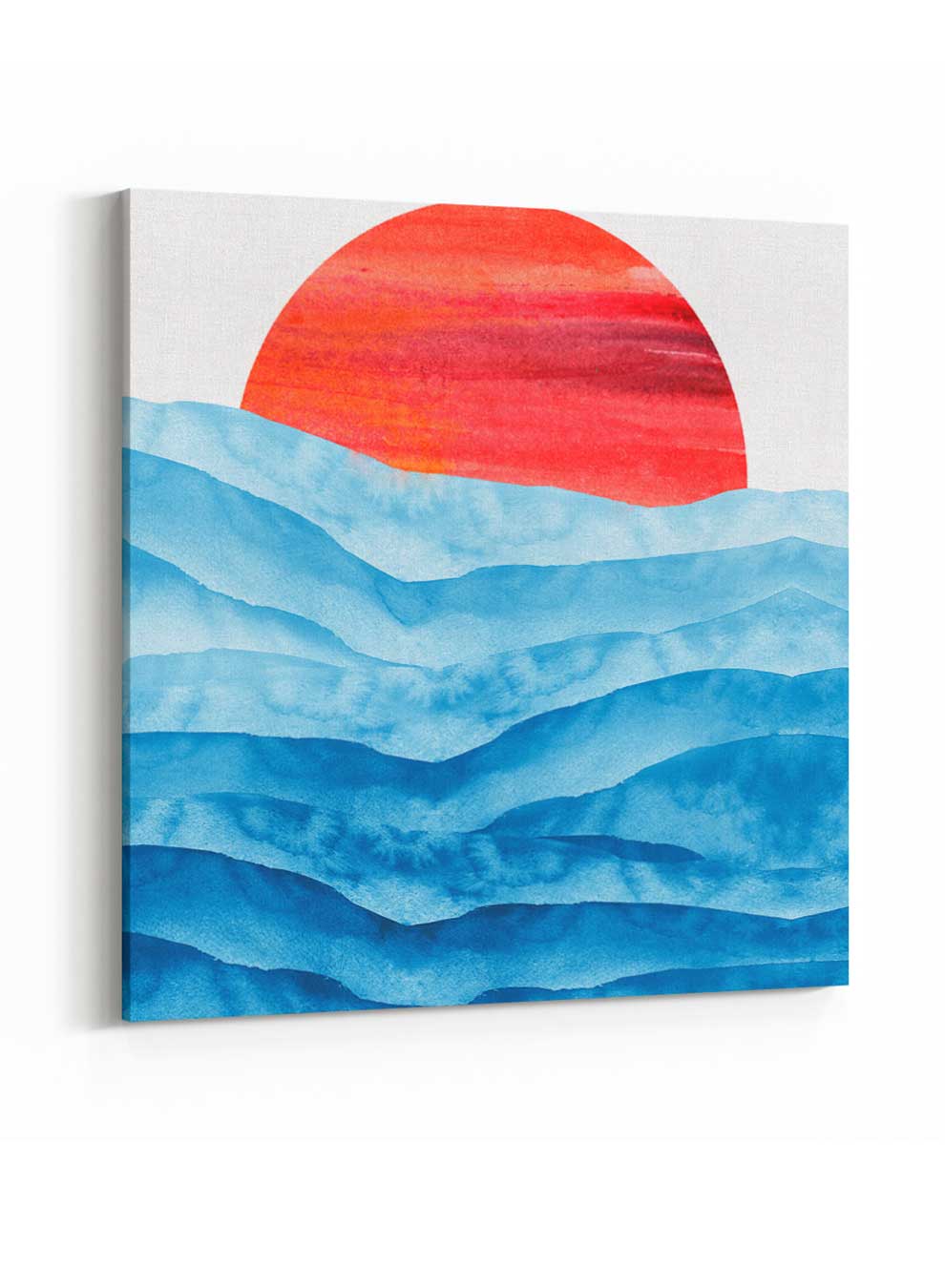 Square Canvas Wall Art Stretched Over Wooden Frame with Black Floating Frame and Floral Abstract Painting Paintings & Pictures| LOWHA