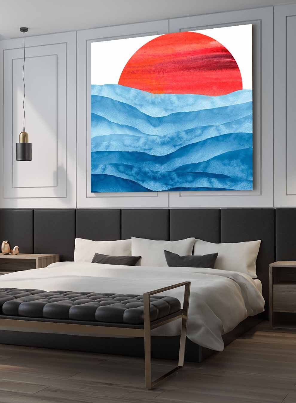 Square Canvas Wall Art Stretched Over Wooden Frame with Black Floating Frame and Floral Abstract Painting Paintings & Pictures| LOWHA