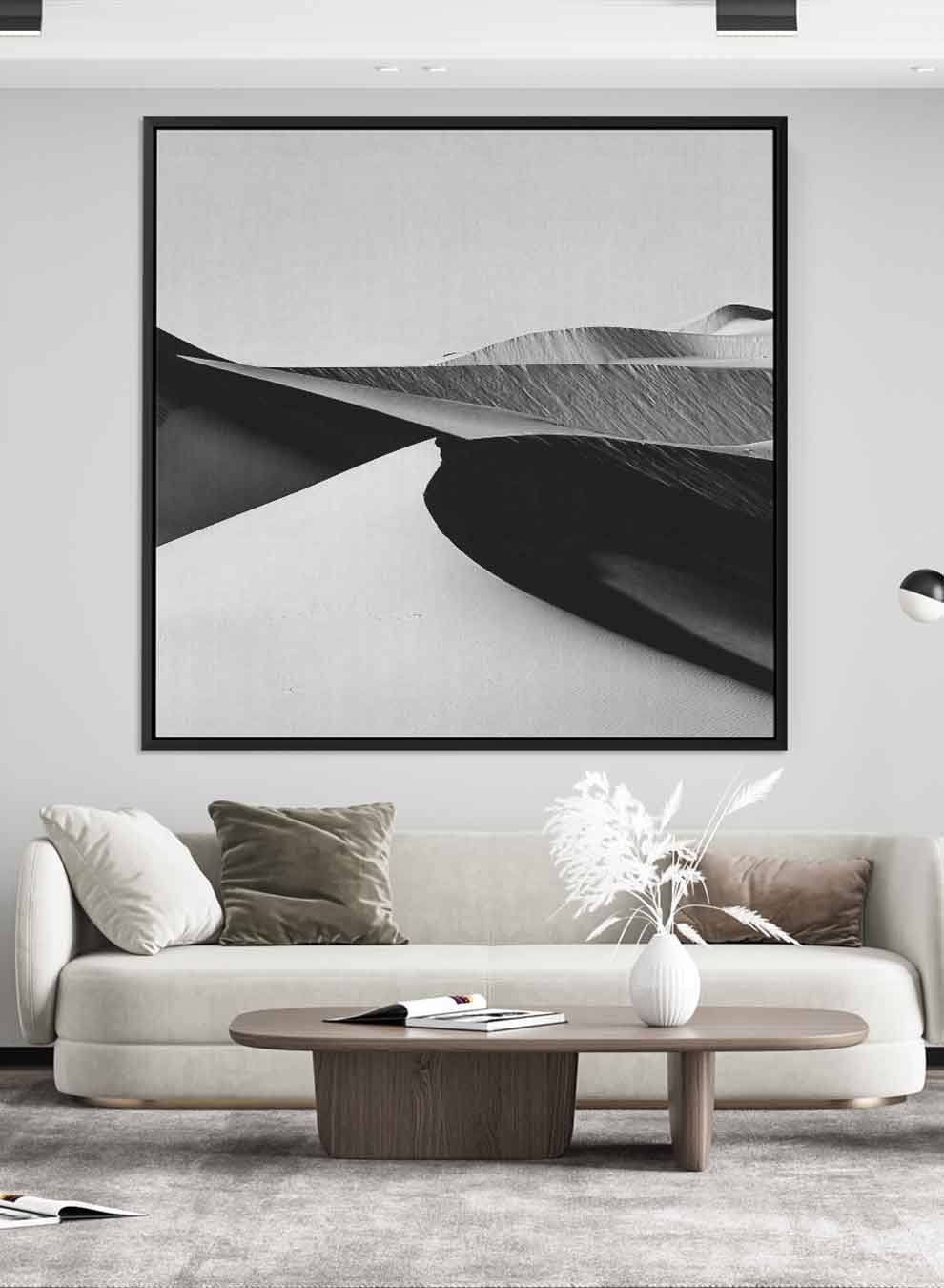 Square Canvas Wall Art Stretched Over Wooden Frame with Black Floating Frame and Flower Art Painting Paintings & Pictures| LOWHA