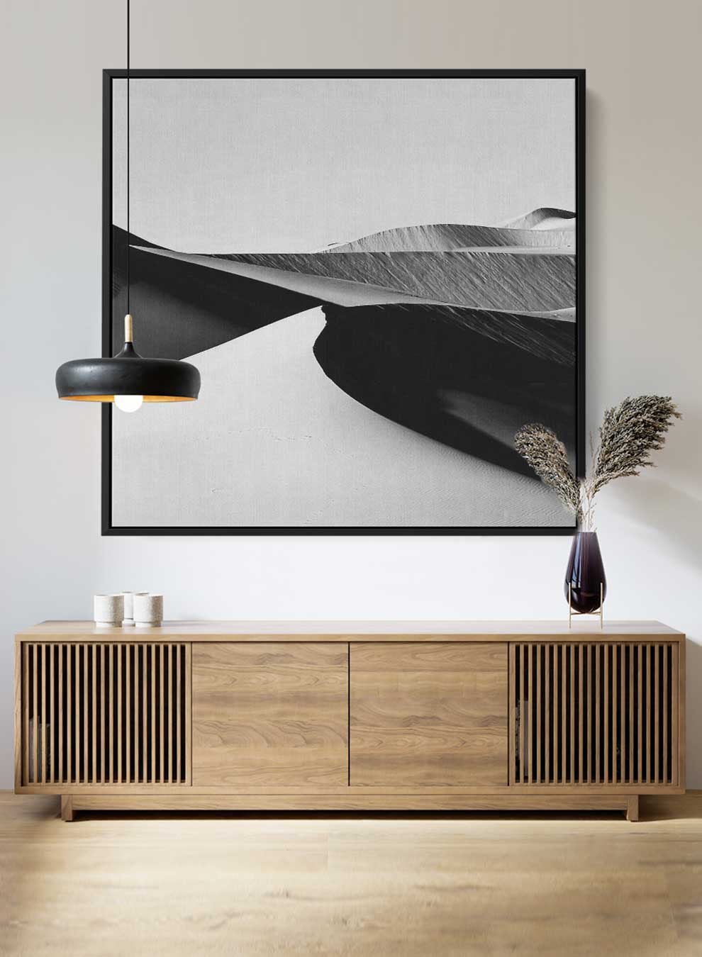 Square Canvas Wall Art Stretched Over Wooden Frame with Black Floating Frame and Flower Art Painting Paintings & Pictures| LOWHA