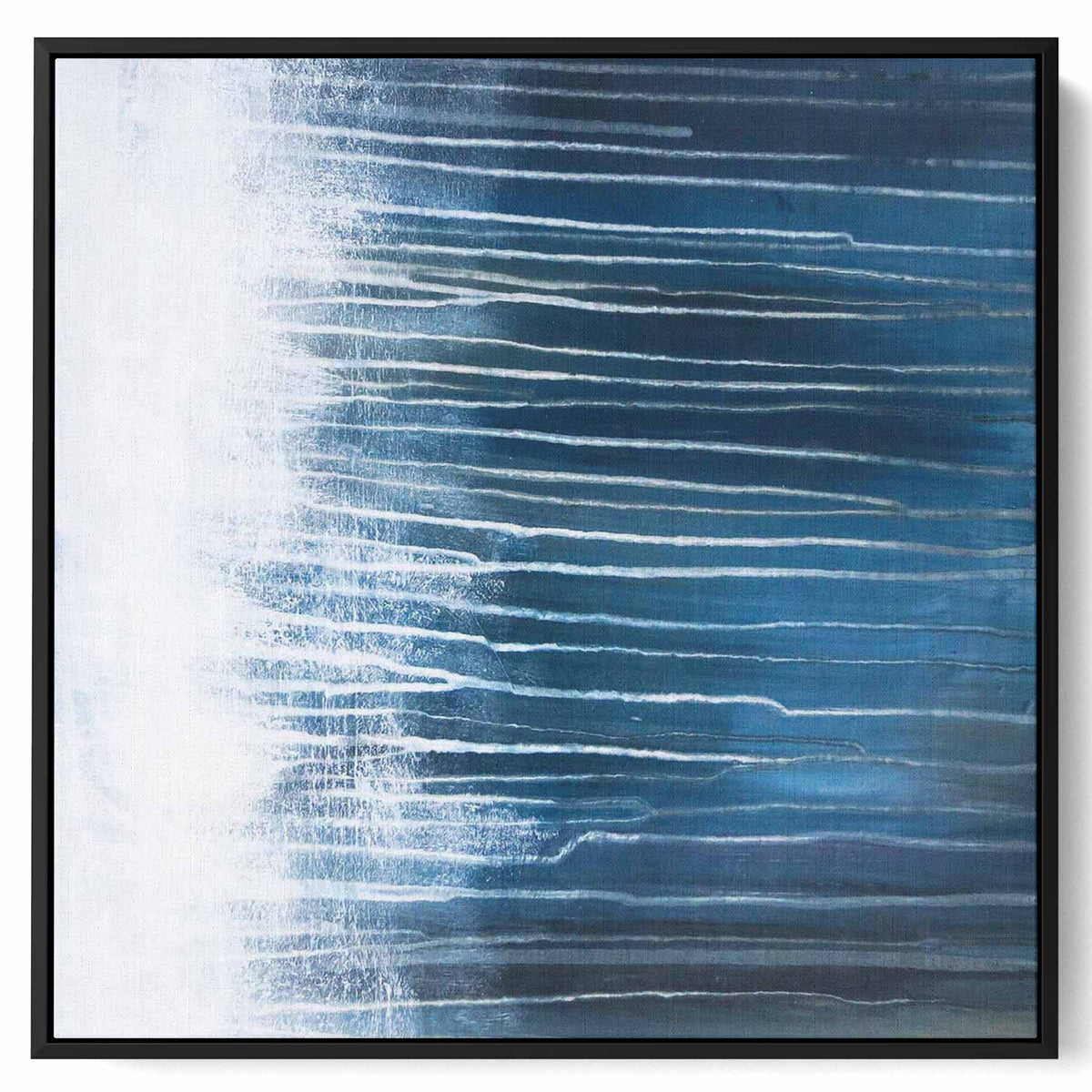 Square Canvas Wall Art Stretched Over Wooden Frame with Black Floating Frame and Flowers Oil Painting Paintings & Pictures| LOWHA