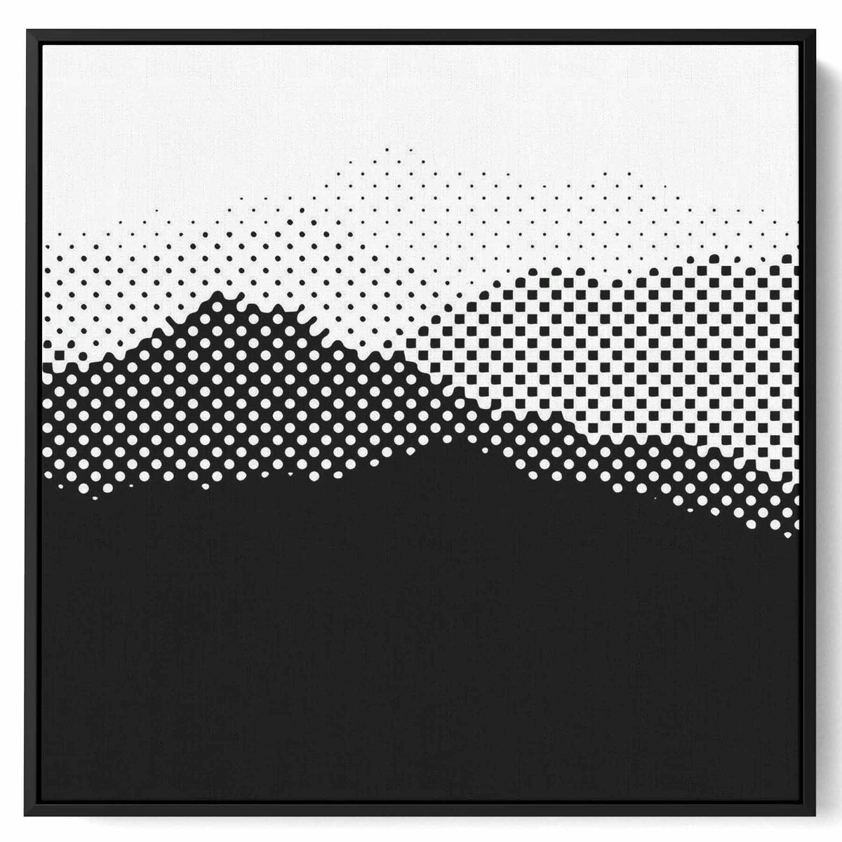 Square Canvas Wall Art Stretched Over Wooden Frame with Black Floating Frame and High Mountains Painting Paintings & Pictures| LOWHA
