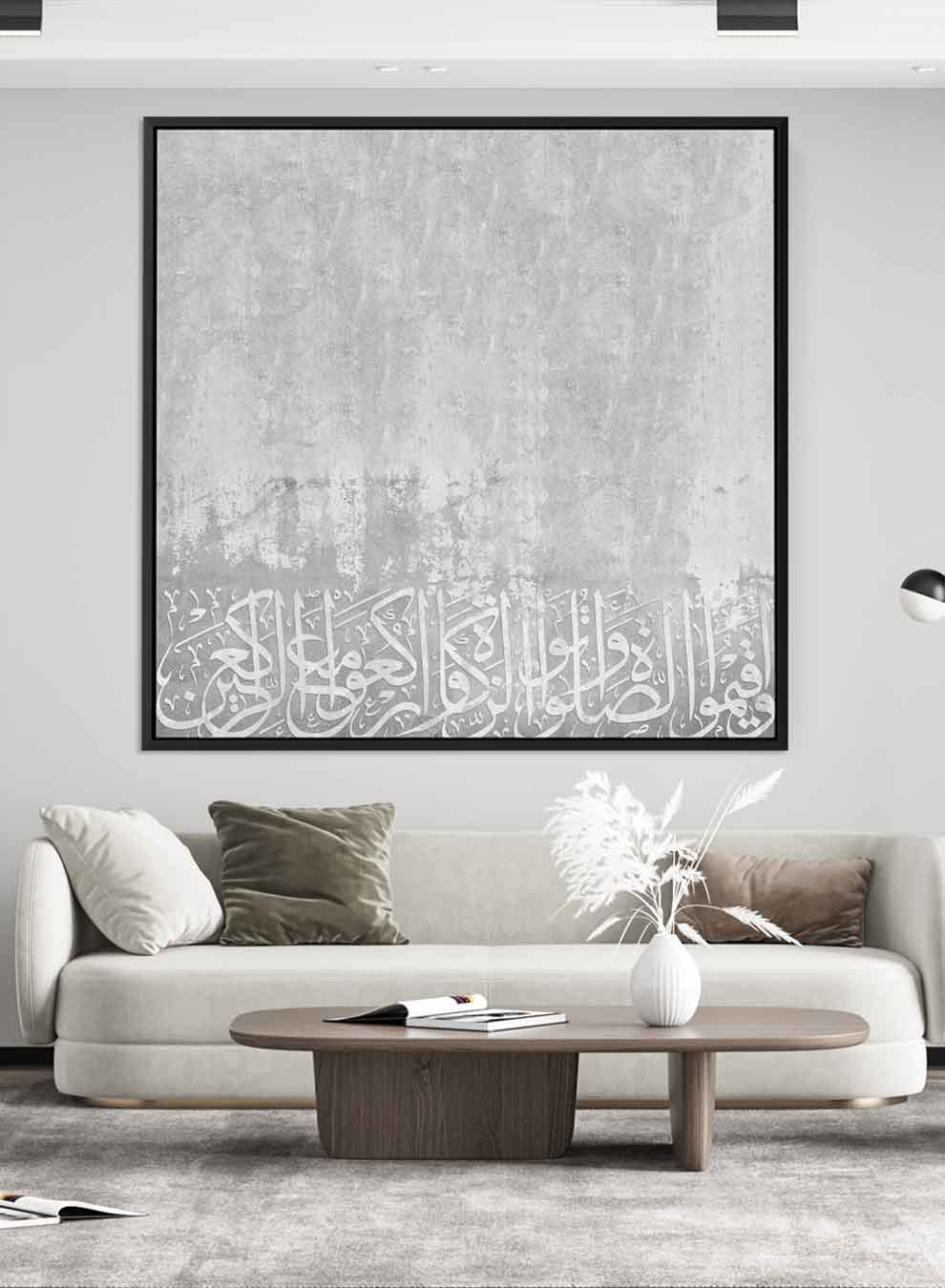 Square Canvas Wall Art Stretched Over Wooden Frame with Black Floating Frame and Ice Mountain Painting Paintings & Pictures| LOWHA