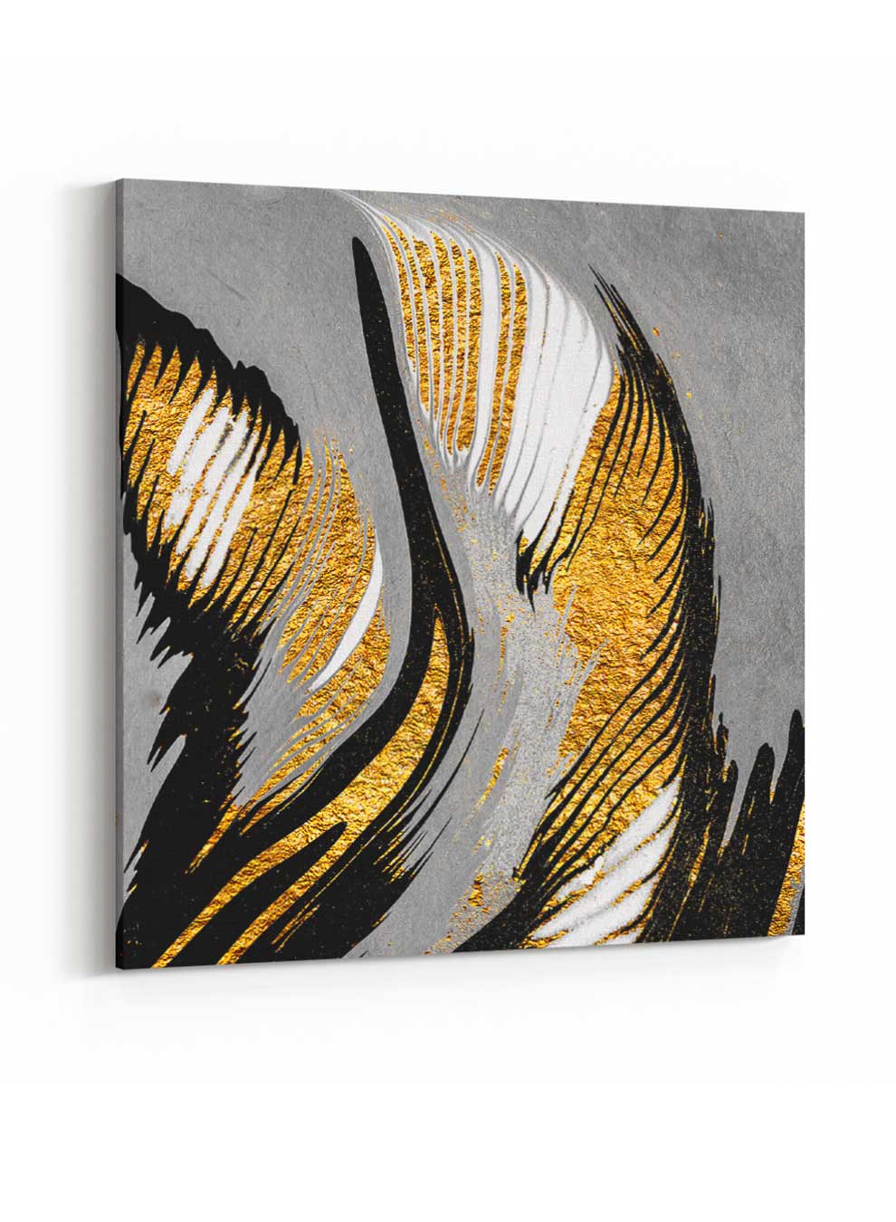 Square Canvas Wall Art Stretched Over Wooden Frame with Black Floating Frame and Lavender Fields Painting Paintings & Pictures| LOWHA
