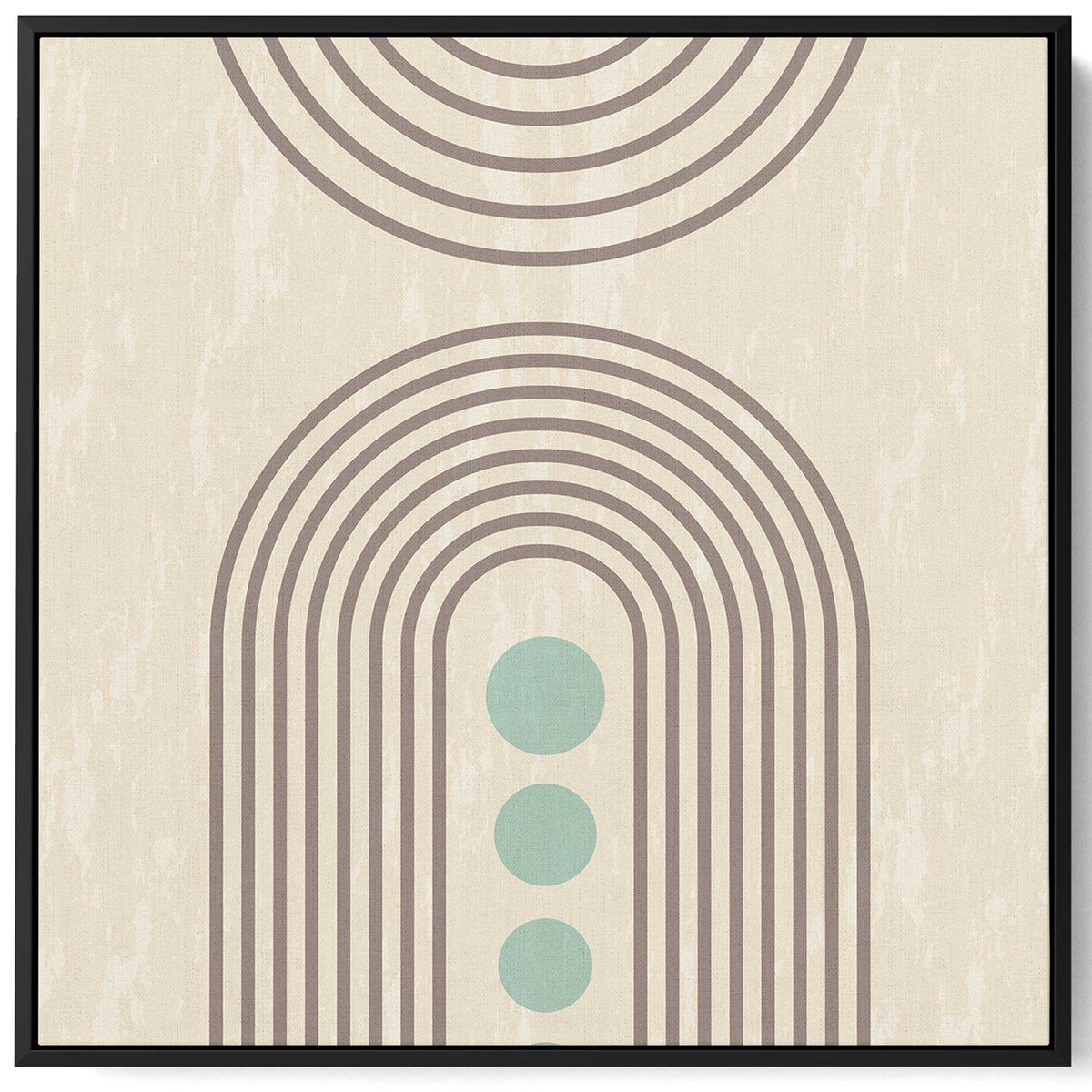 Square Canvas Wall Art Stretched Over Wooden Frame with Black Floating Frame and Light Abstract Painting Paintings & Pictures| LOWHA
