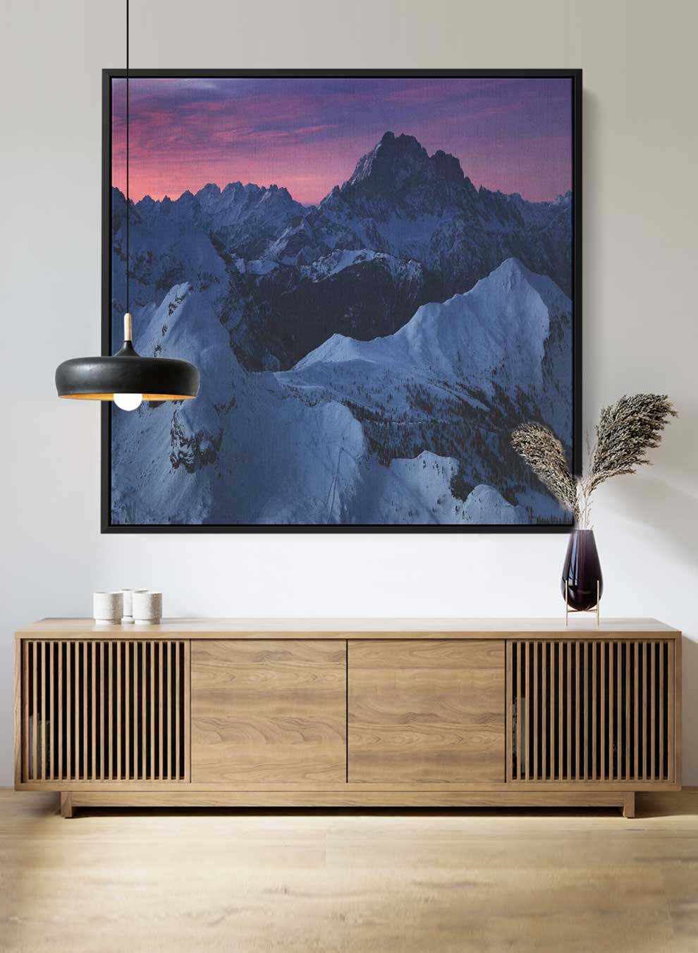Square Canvas Wall Art Stretched Over Wooden Frame with Black Floating Frame and Man Covering His Face Painting Paintings & Pictures| LOWHA