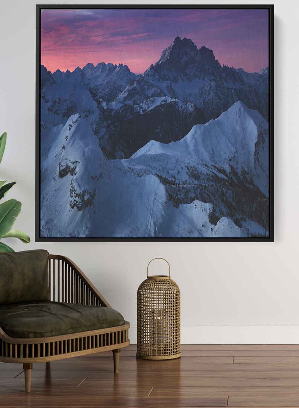 Square Canvas Wall Art Stretched Over Wooden Frame with Black Floating Frame and Man Covering His Face Painting Paintings & Pictures| LOWHA