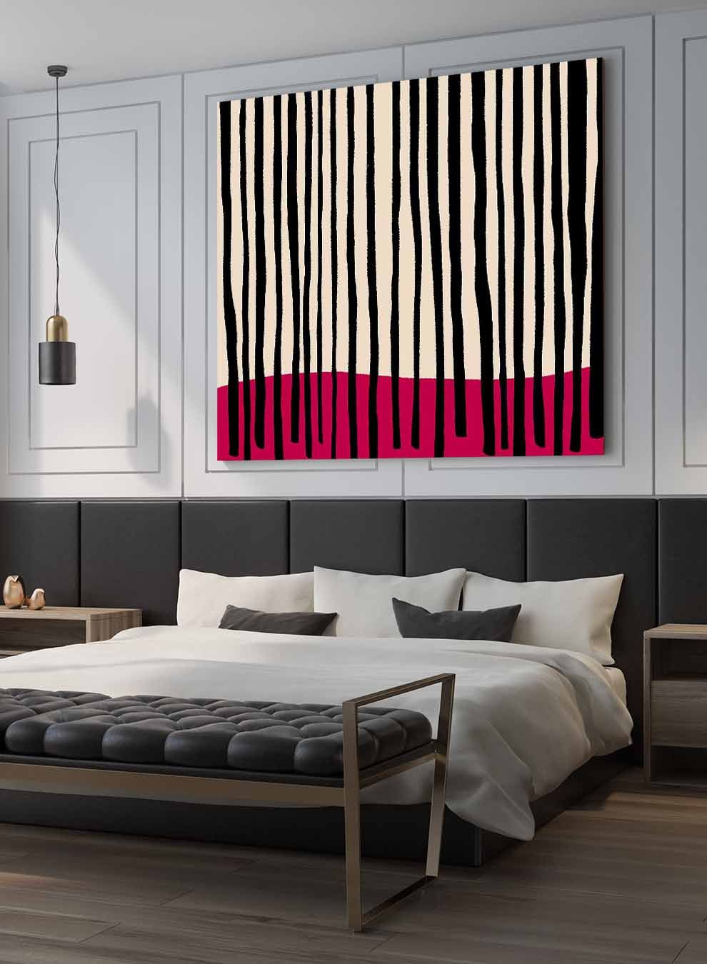 Square Canvas Wall Art Stretched Over Wooden Frame with Black Floating Frame and Night In The City Painting Paintings & Pictures| LOWHA
