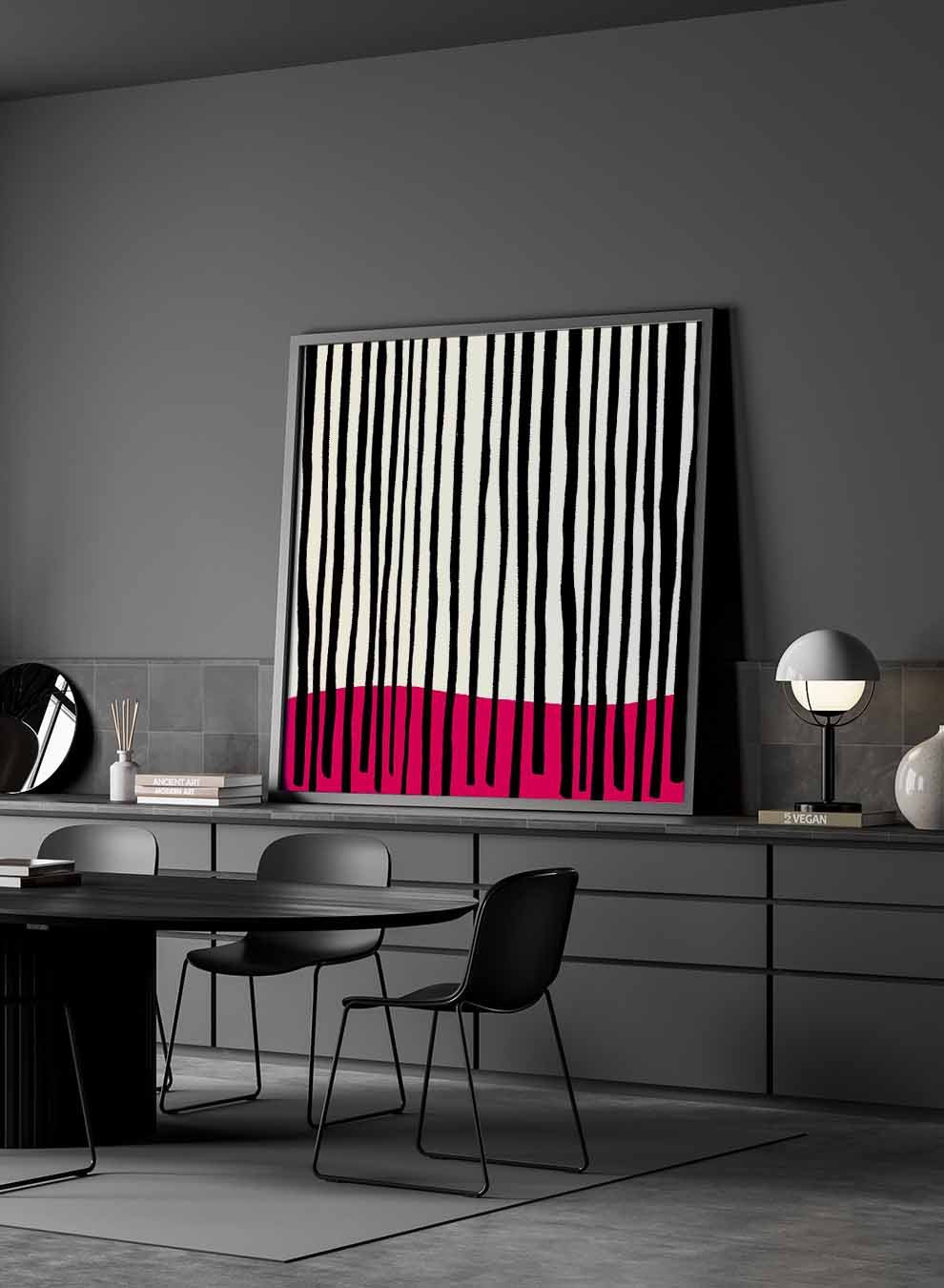 Square Canvas Wall Art Stretched Over Wooden Frame with Black Floating Frame and Night In The City Painting Paintings & Pictures| LOWHA