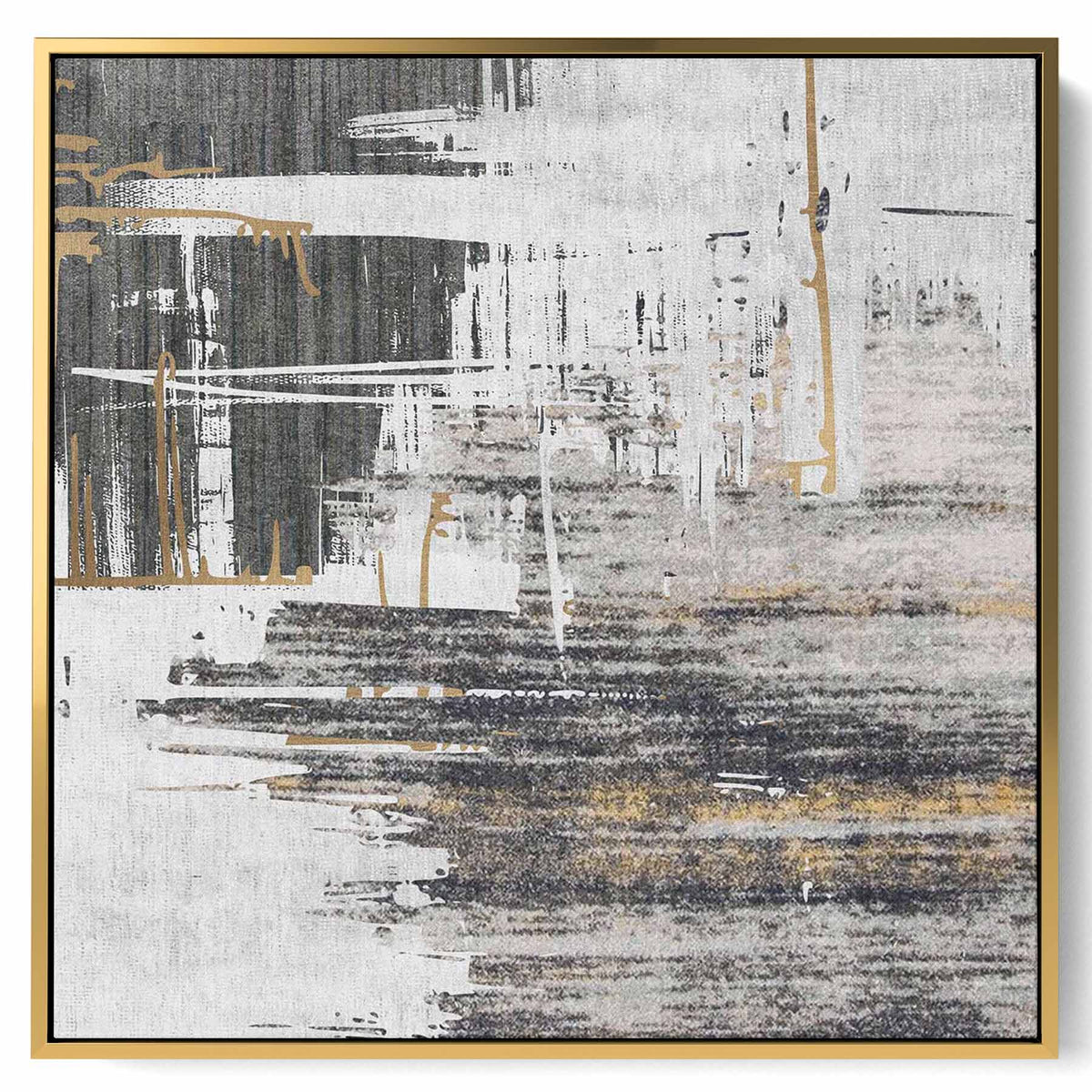 Square Canvas Wall Art Stretched Over Wooden Frame with Black Floating Frame and Oil Painting Paintings & Pictures| LOWHA