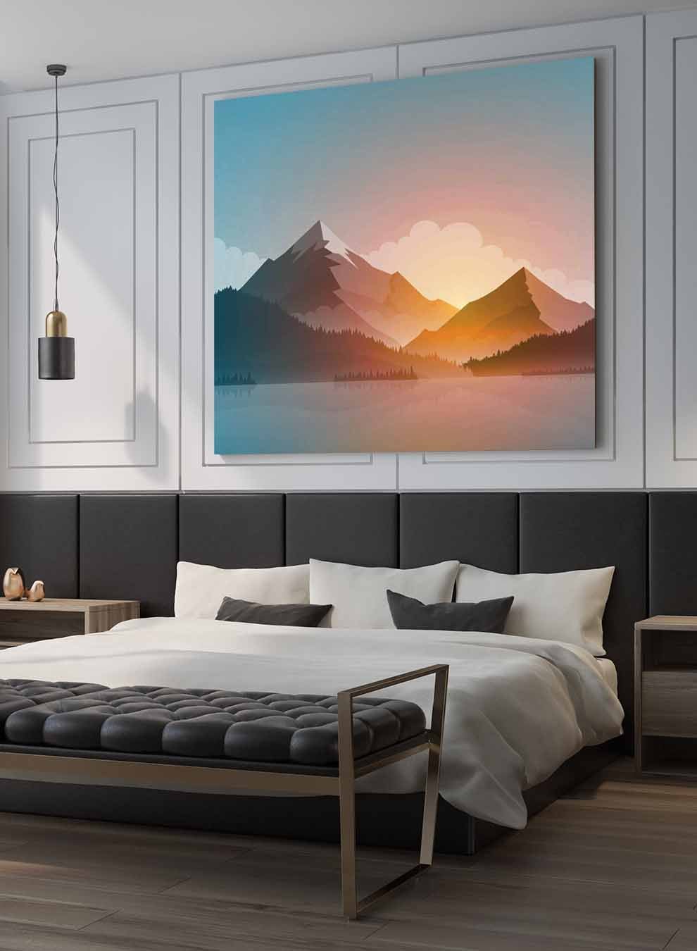 Square Canvas Wall Art Stretched Over Wooden Frame with Black Floating Frame and Repeated Pattern Painting Paintings & Pictures| LOWHA