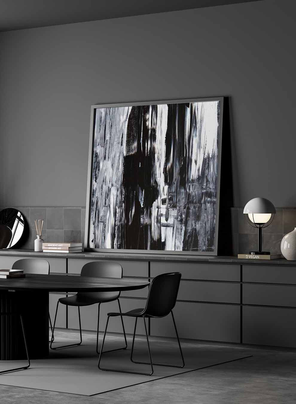Square Canvas Wall Art Stretched Over Wooden Frame with Black Floating Frame and Sand Dunes Painting Paintings & Pictures| LOWHA