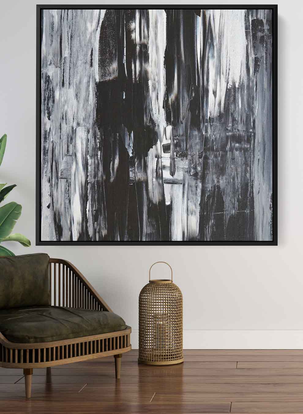 Square Canvas Wall Art Stretched Over Wooden Frame with Black Floating Frame and Sand Dunes Painting Paintings & Pictures| LOWHA