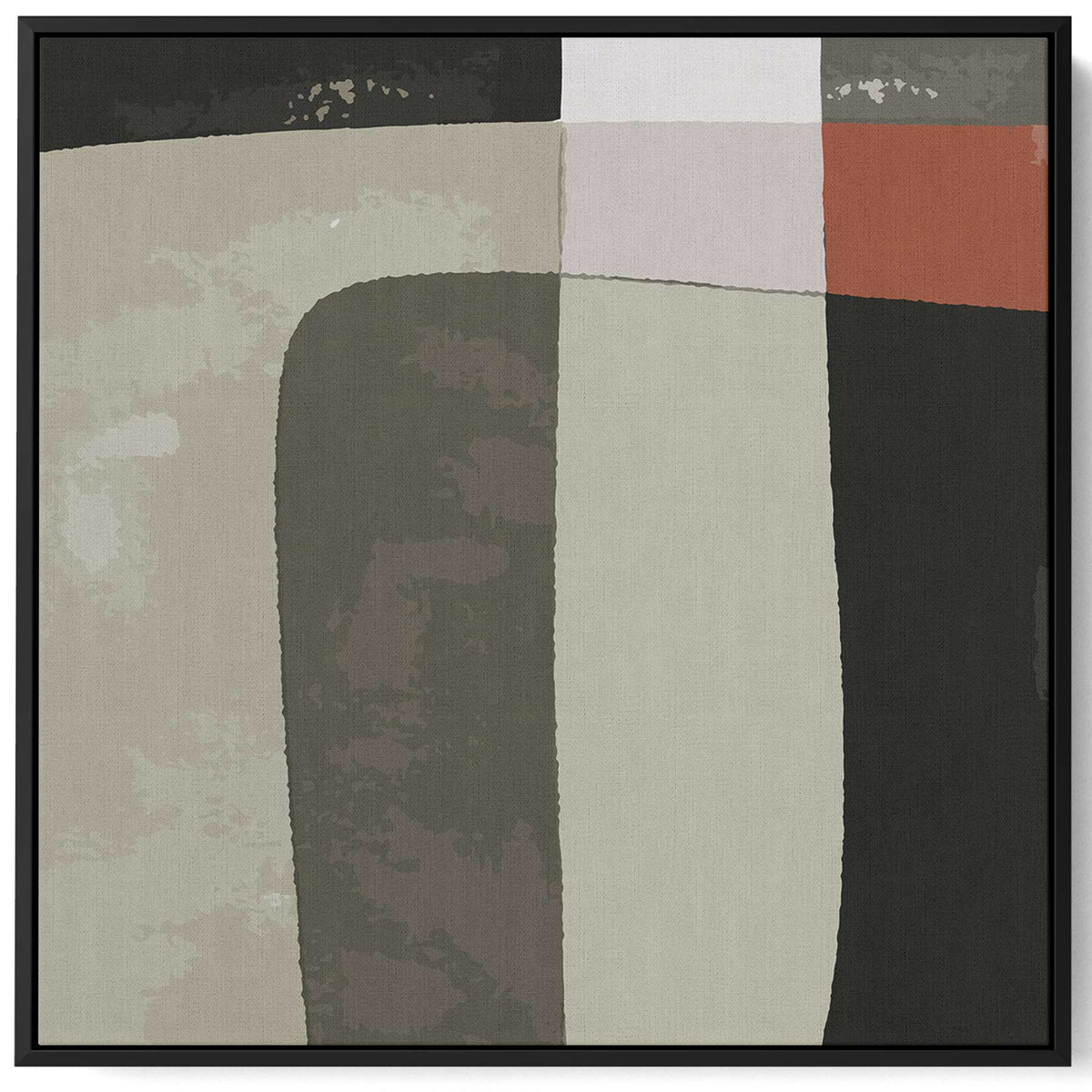 Square Canvas Wall Art Stretched Over Wooden Frame with Black Floating Frame and Scandinavian Abstract Art Painting Paintings & Pictures| LOWHA