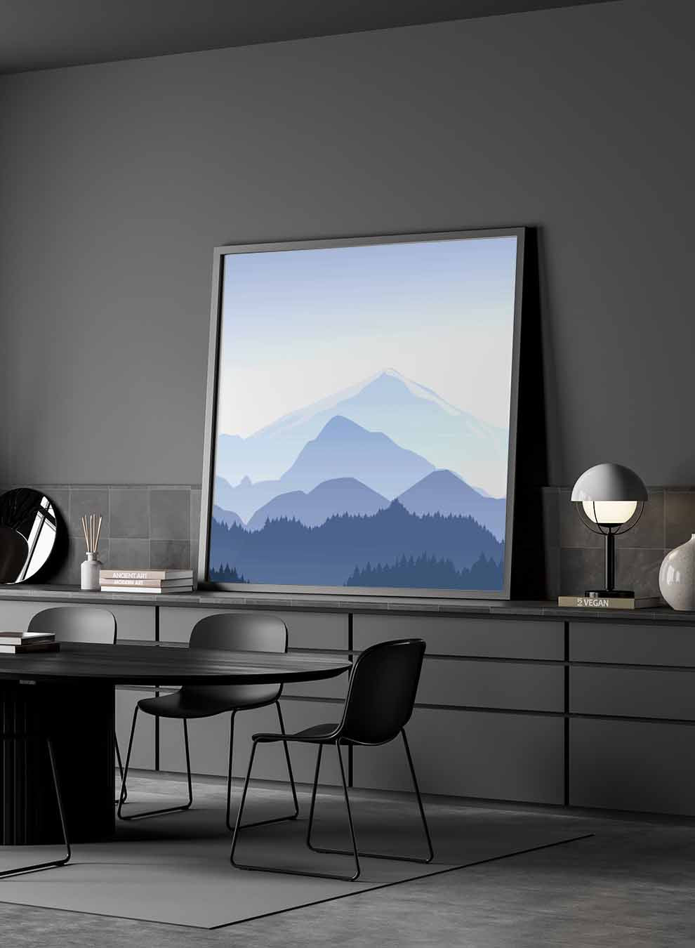 Square Canvas Wall Art Stretched Over Wooden Frame with Black Floating Frame and Wild Horse In Desert Painting Paintings & Pictures| LOWHA