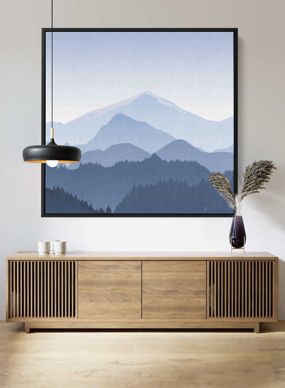 Square Canvas Wall Art Stretched Over Wooden Frame with Black Floating Frame and Wild Horse In Desert Painting Paintings & Pictures| LOWHA