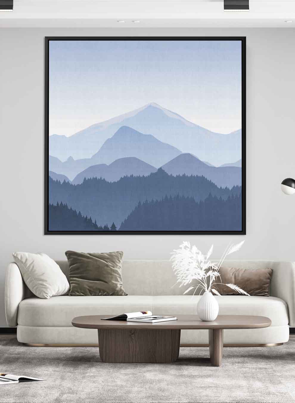 Square Canvas Wall Art Stretched Over Wooden Frame with Black Floating Frame and Wild Horse In Desert Painting Paintings & Pictures| LOWHA