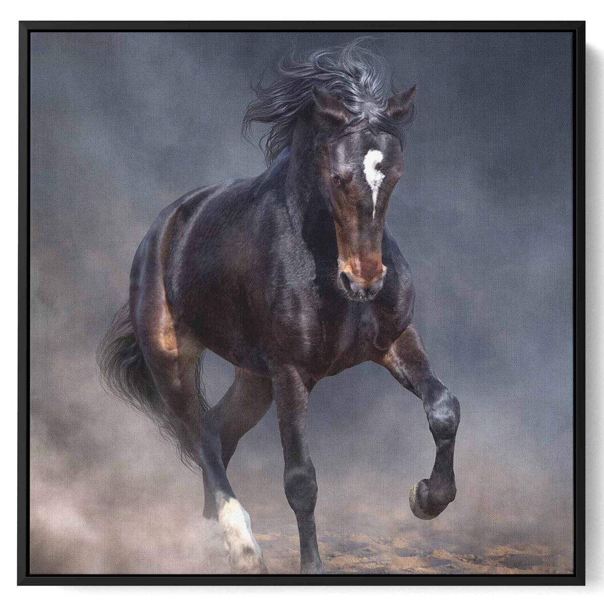 Square Canvas Wall Art Stretched Over Wooden Frame with Black Floating Frame and Winter Is Here Painting Paintings & Pictures| LOWHA