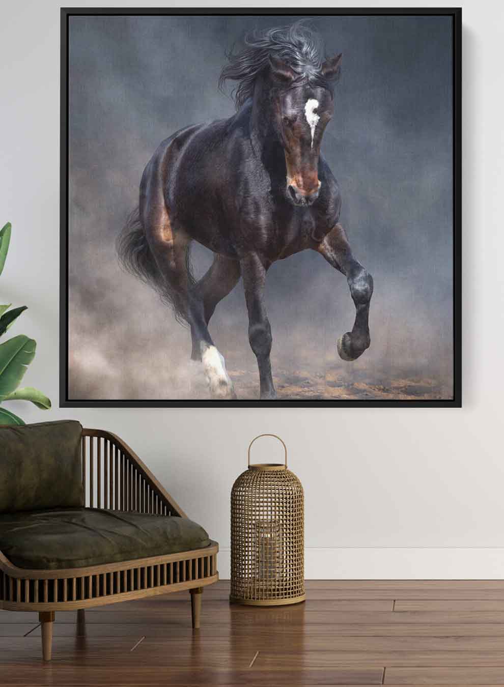 Square Canvas Wall Art Stretched Over Wooden Frame with Black Floating Frame and Winter Is Here Painting Paintings & Pictures| LOWHA