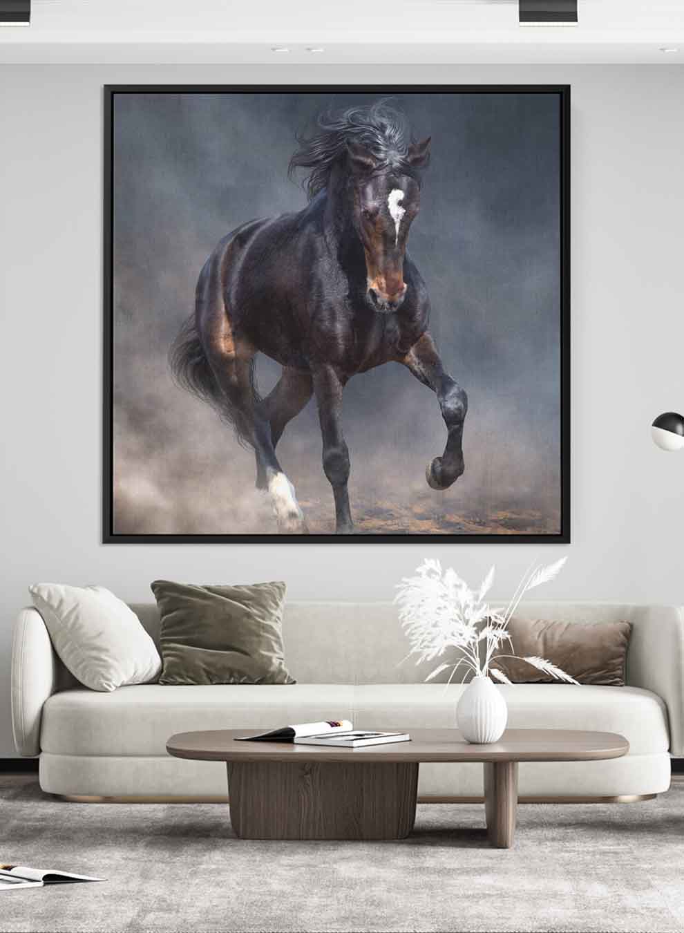 Square Canvas Wall Art Stretched Over Wooden Frame with Black Floating Frame and Winter Is Here Painting Paintings & Pictures| LOWHA