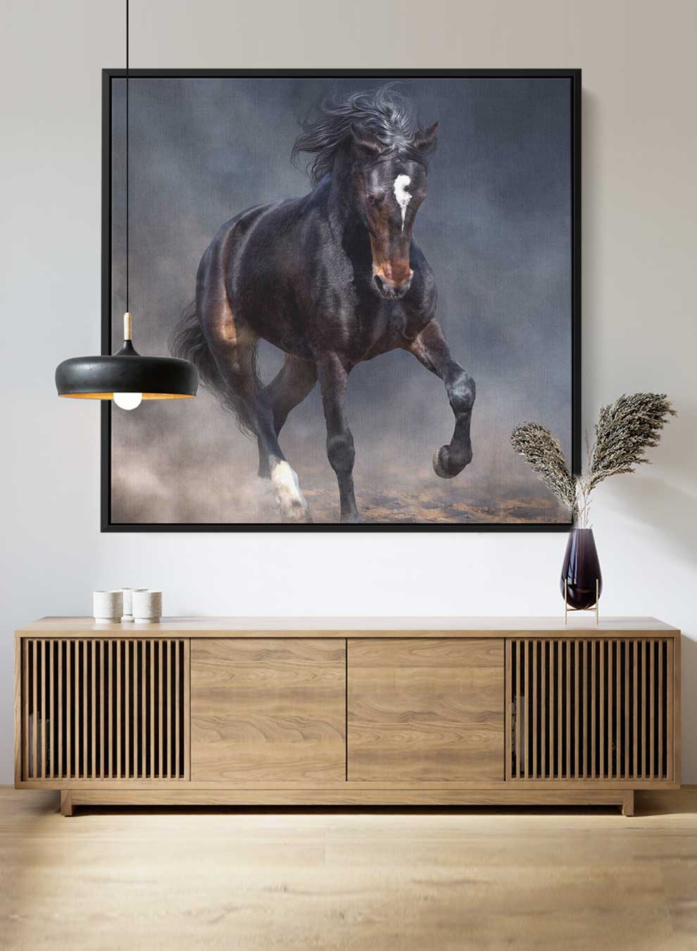 Square Canvas Wall Art Stretched Over Wooden Frame with Black Floating Frame and Winter Is Here Painting Paintings & Pictures| LOWHA