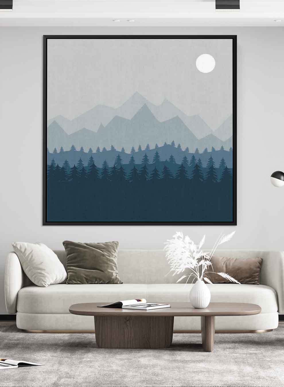 Square Canvas Wall Art Stretched Over Wooden Frame with Black Floating Frame and World Map Painting Paintings & Pictures| LOWHA
