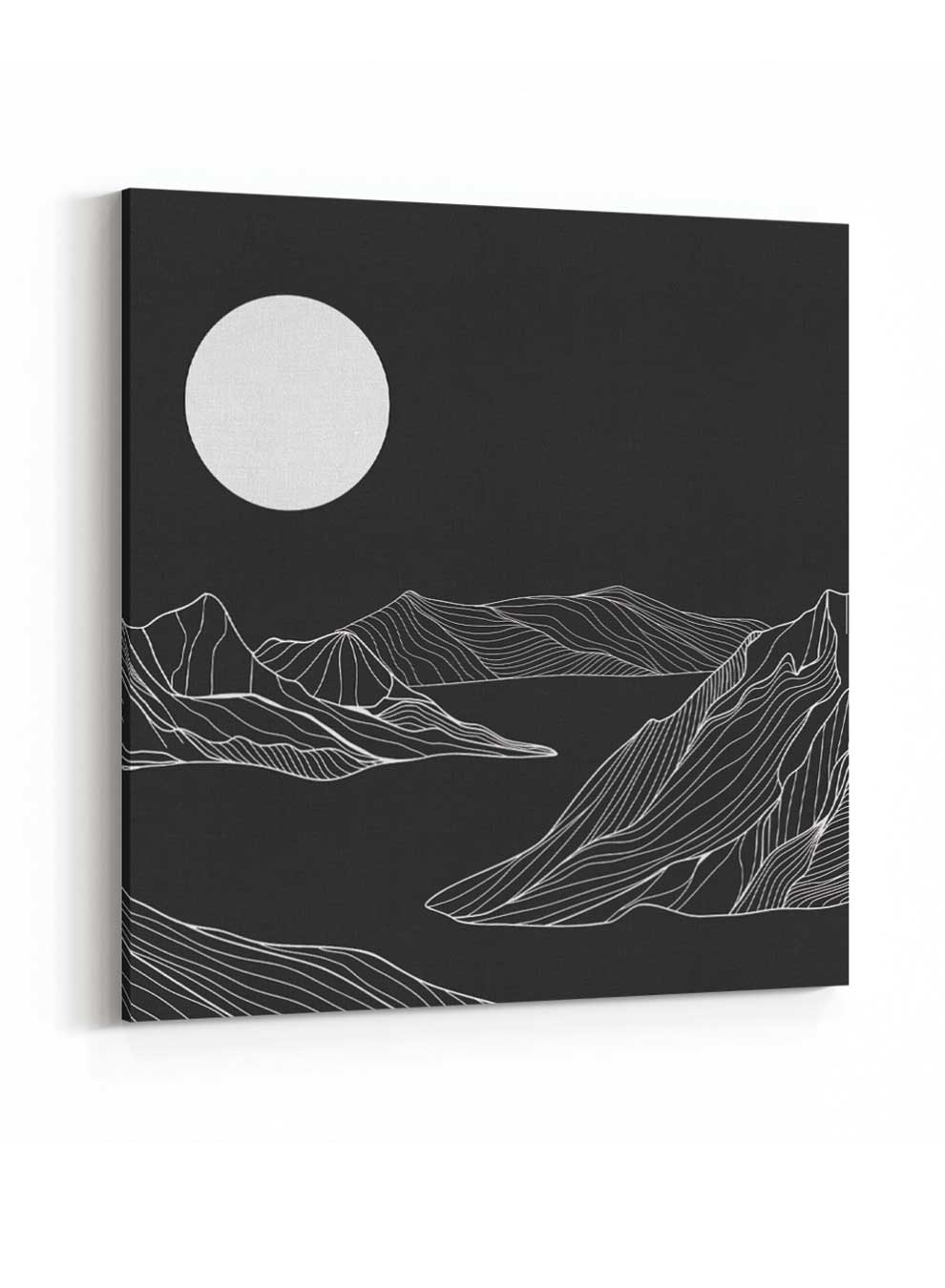 Square Canvas Wall Art Stretched Over Wooden Frame with Brown Floating Frame and Flowers Abstract Painting Paintings & Pictures| LOWHA