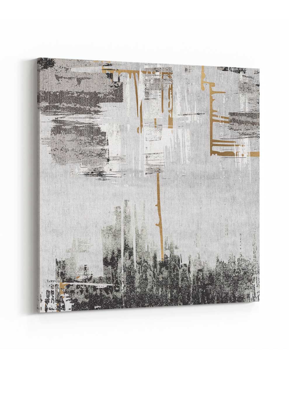 Square Canvas Wall Art Stretched Over Wooden Frame with Gold Floating Frame and Abstract Art Painting1 Paintings & Pictures| LOWHA