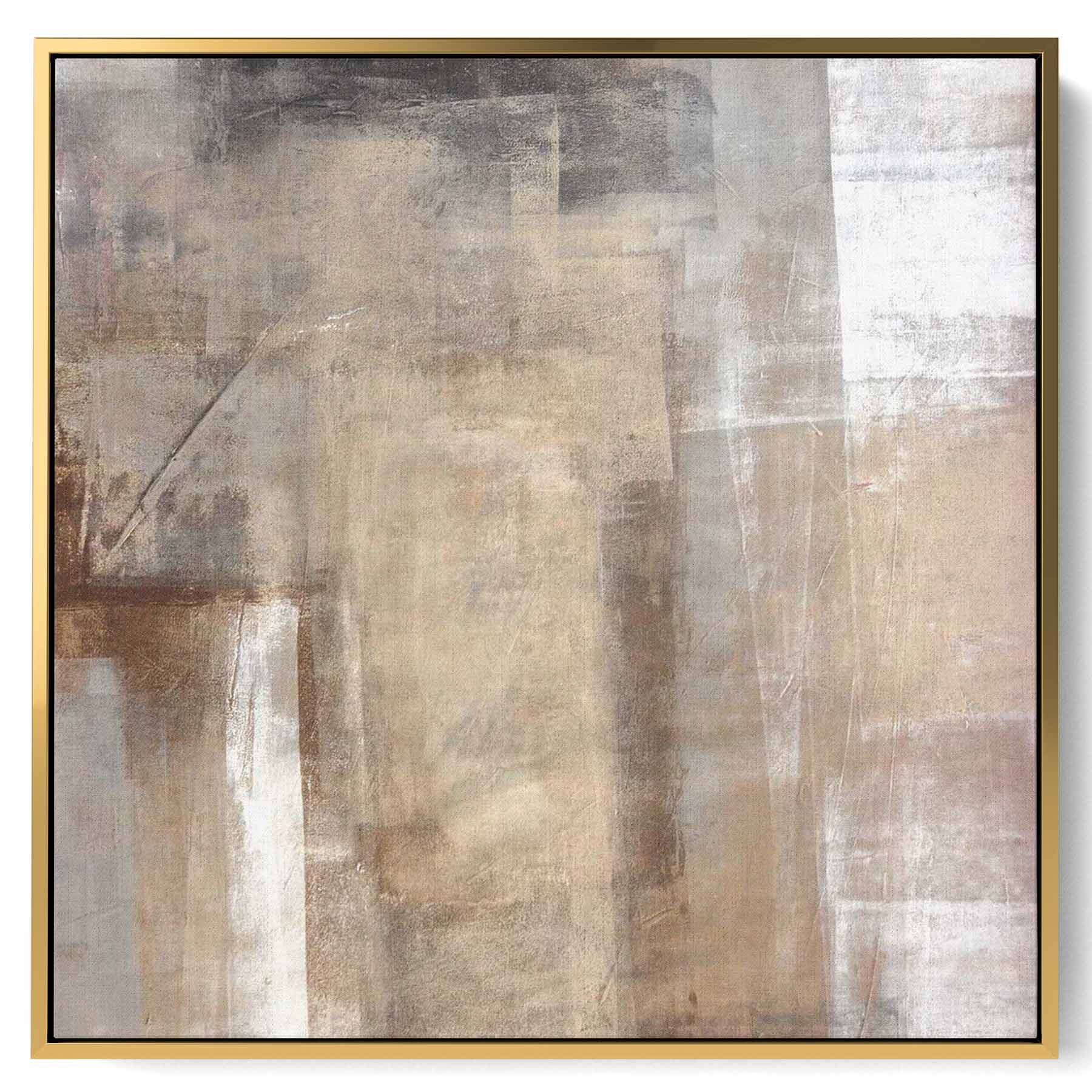 Square Canvas Wall Art Stretched Over Wooden Frame with Gold Floating Frame and Abstract Art Painting21 Paintings & Pictures| LOWHA