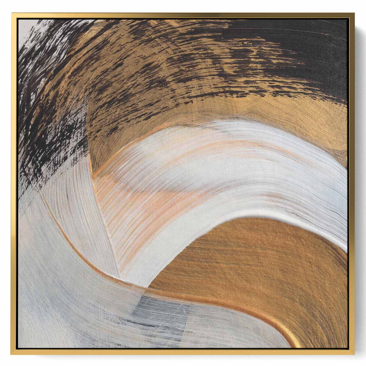 Square Canvas Wall Art Stretched Over Wooden Frame with Gold Floating Frame and Beautiful Country House Painting Paintings & Pictures| LOWHA