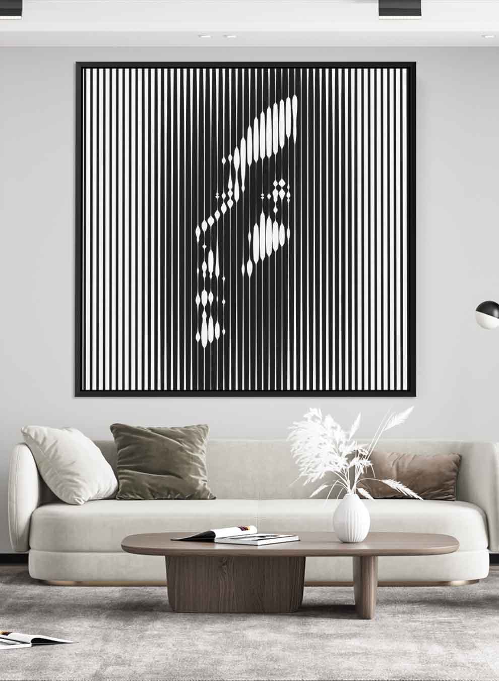 Square Canvas Wall Art Stretched Over Wooden Frame with Gold Floating Frame and Blooming Flower Painting Paintings & Pictures| LOWHA