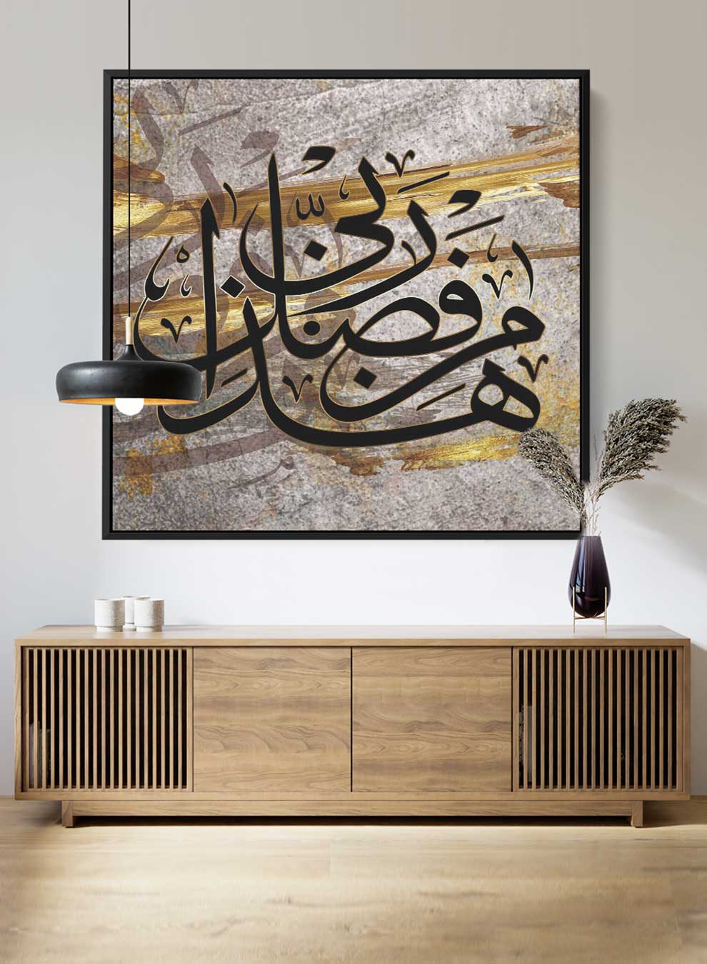 Square Canvas Wall Art Stretched Over Wooden Frame with Gold Floating Frame and Color Waves Oil Painting Paintings & Pictures| LOWHA