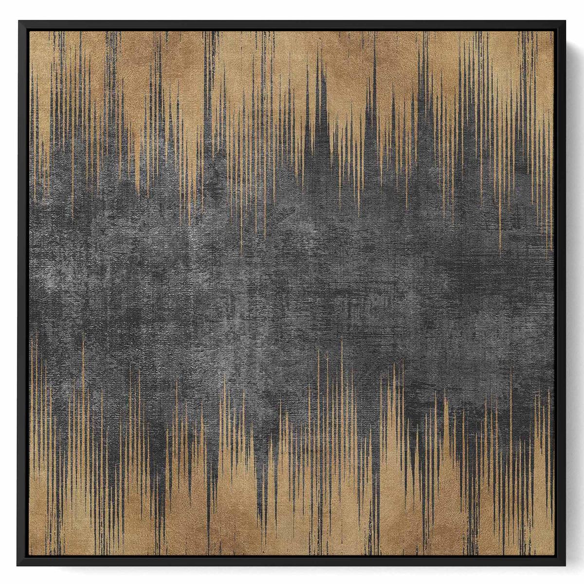 Square Canvas Wall Art Stretched Over Wooden Frame with Gold Floating Frame and Flower Abstract Painting Paintings & Pictures| LOWHA