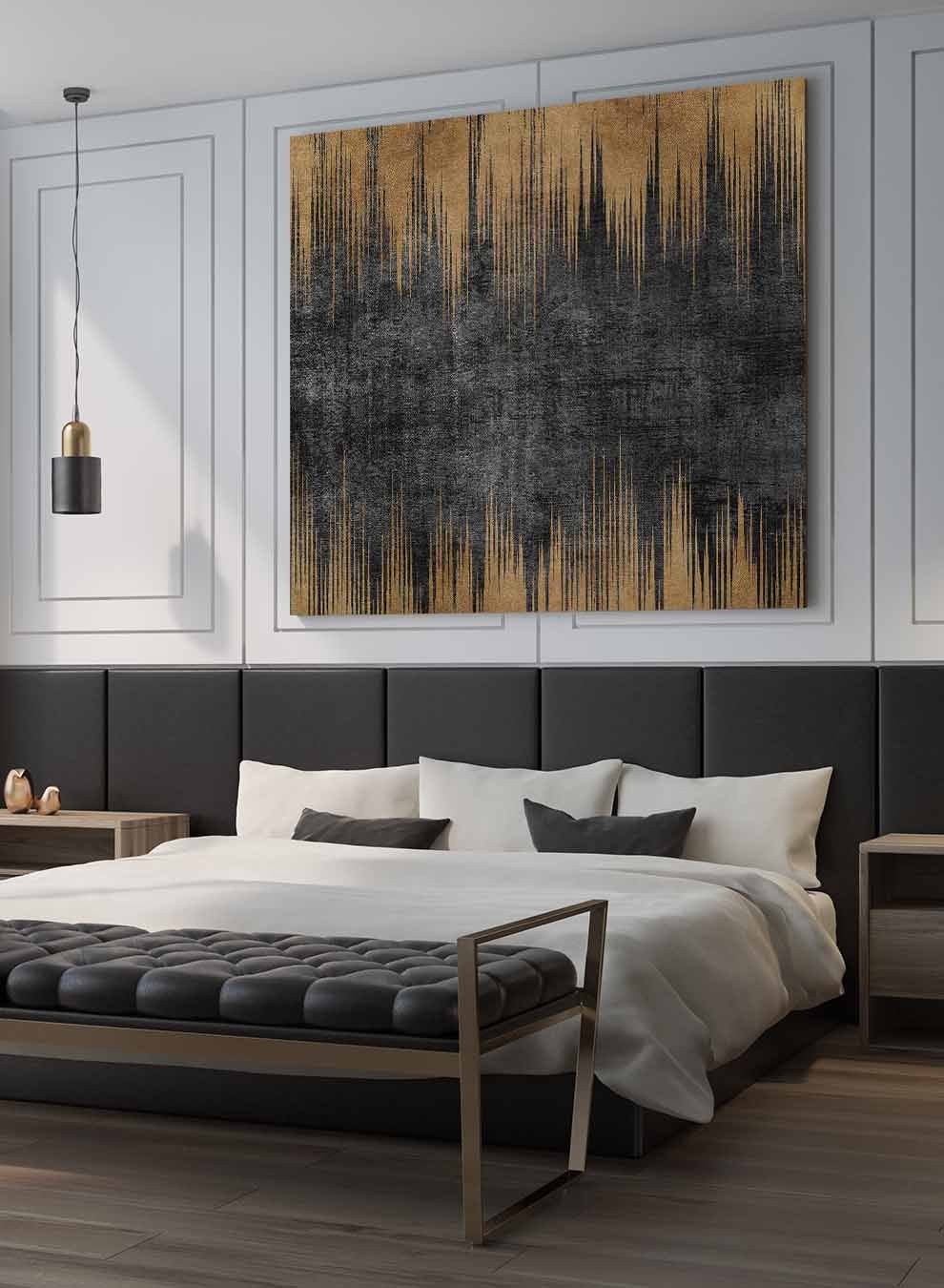 Square Canvas Wall Art Stretched Over Wooden Frame with Gold Floating Frame and Flower Abstract Painting Paintings & Pictures| LOWHA