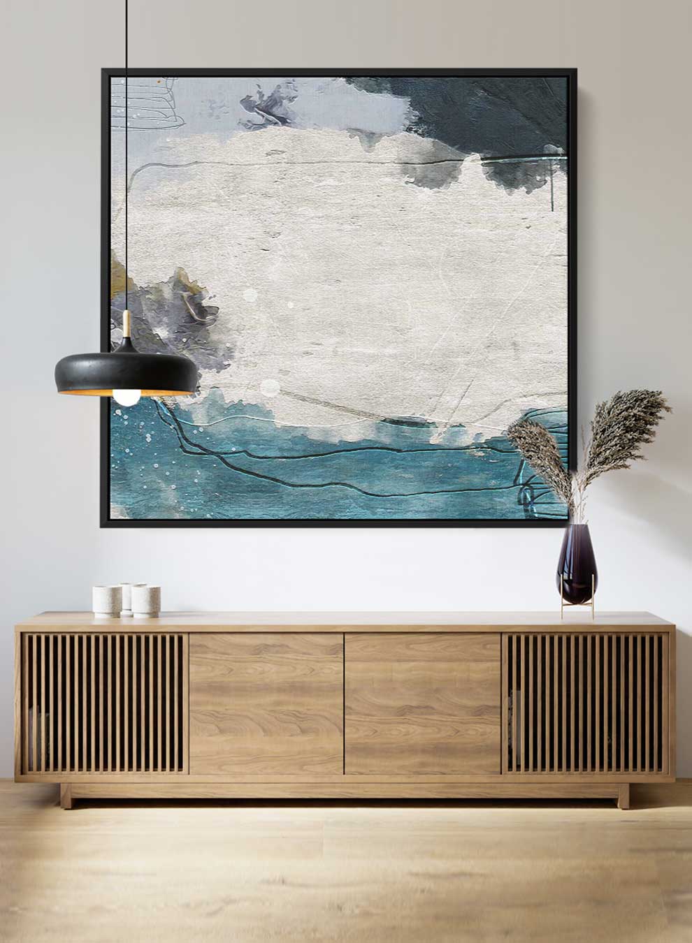 Square Canvas Wall Art Stretched Over Wooden Frame with Gold Floating Frame and Horse Rivalry Oil Painting Paintings & Pictures| LOWHA