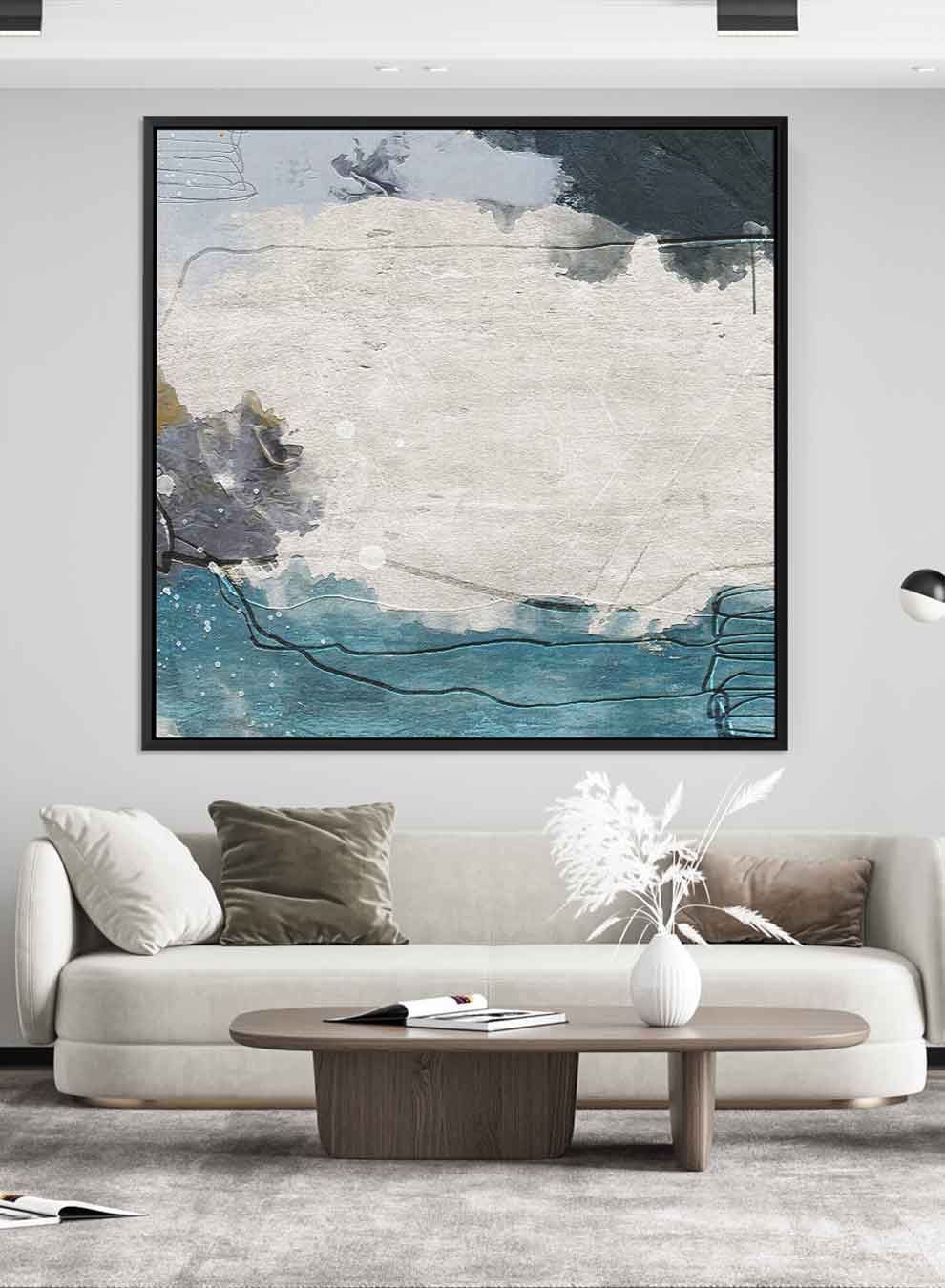 Square Canvas Wall Art Stretched Over Wooden Frame with Gold Floating Frame and Horse Rivalry Oil Painting Paintings & Pictures| LOWHA