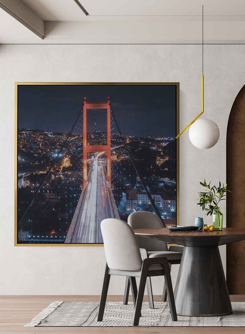 Square Canvas Wall Art Stretched Over Wooden Frame with Gold Floating Frame and Luxury Flower Art Painting Paintings & Pictures| LOWHA