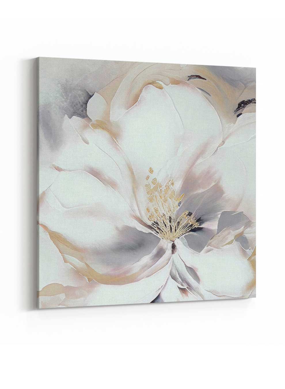 Square Canvas Wall Art Stretched Over Wooden Frame with Gold Floating Frame and Luxury Flower Art Painting27 Paintings & Pictures| LOWHA