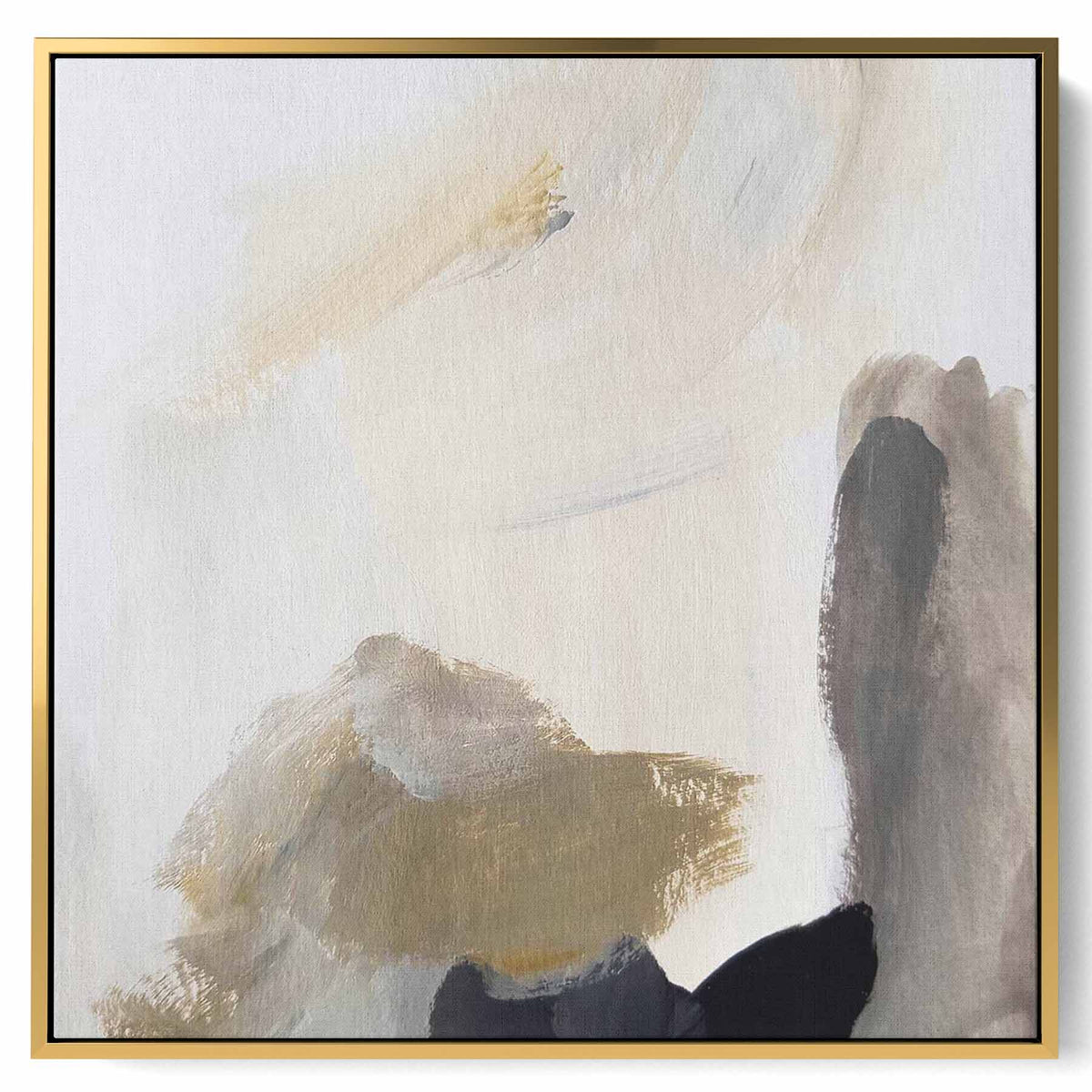 Square Canvas Wall Art Stretched Over Wooden Frame with Gold Floating Frame and Modern Abstract Painting33 Paintings & Pictures| LOWHA