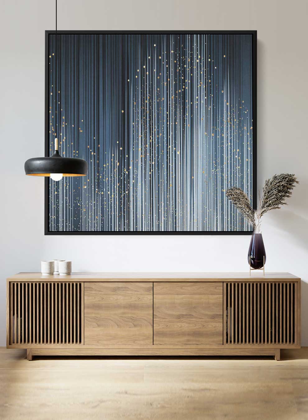 Square Canvas Wall Art Stretched Over Wooden Frame with Gold Floating Frame and Modern Oil Painting Paintings & Pictures| LOWHA