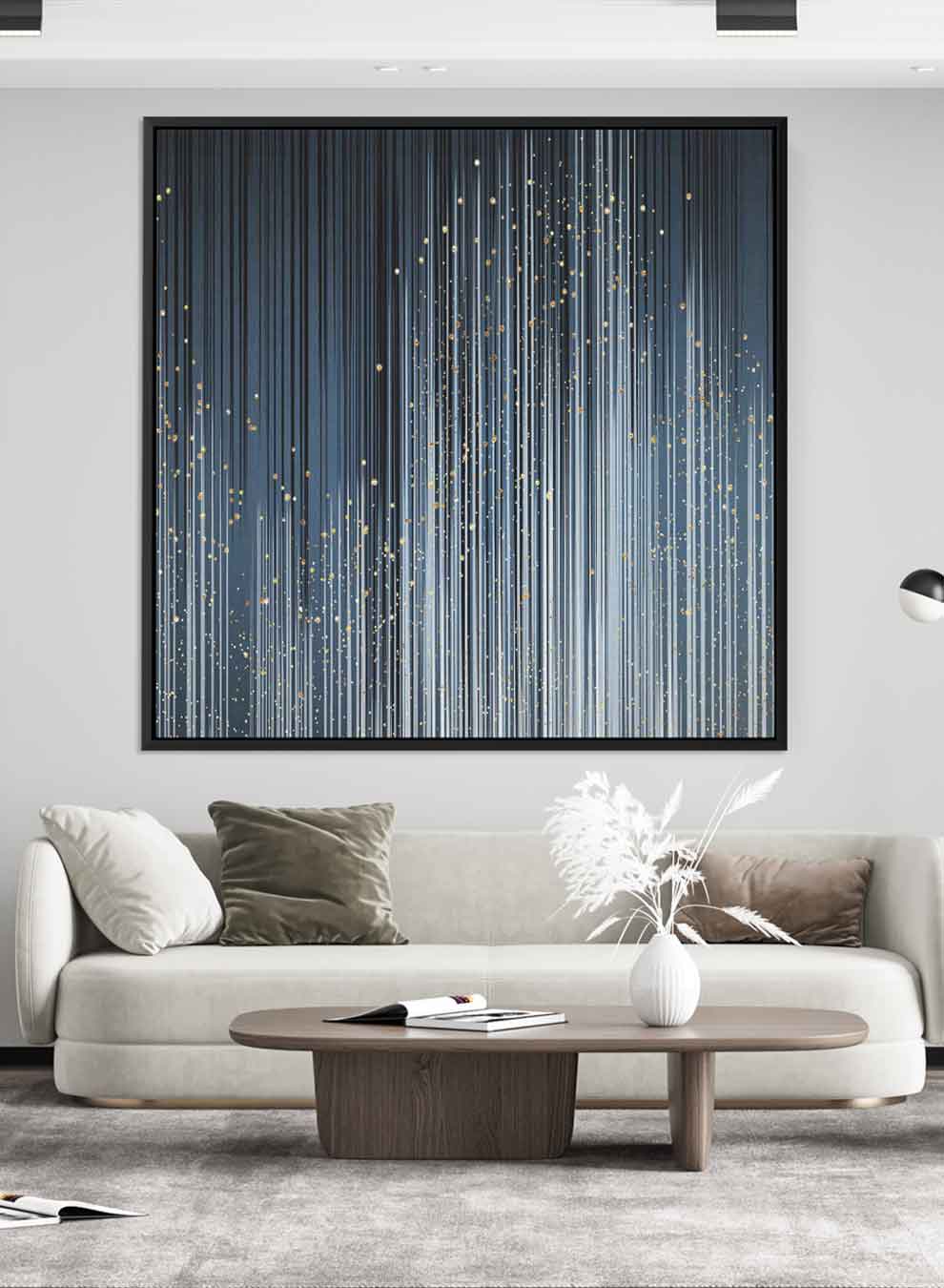 Square Canvas Wall Art Stretched Over Wooden Frame with Gold Floating Frame and Modern Oil Painting Paintings & Pictures| LOWHA