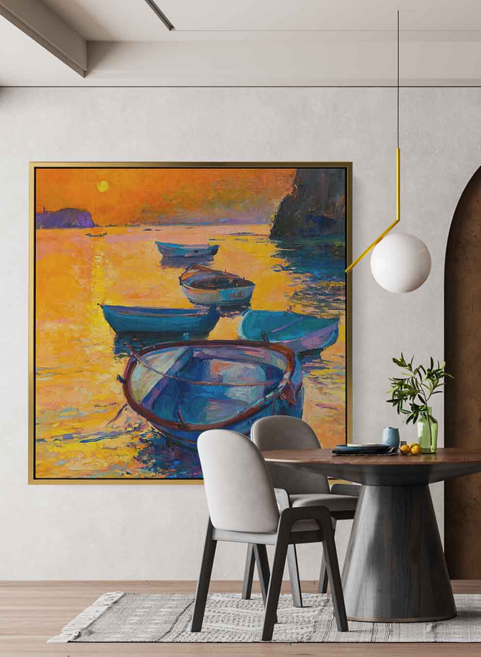 Square Canvas Wall Art Stretched Over Wooden Frame with Gold Floating Frame and Mystry Eyes Oil Painting Paintings & Pictures| LOWHA