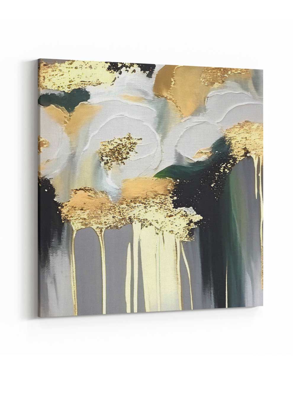 Square Canvas Wall Art Stretched Over Wooden Frame with Gold Floating Frame and Oil Painting 15 Paintings & Pictures| LOWHA