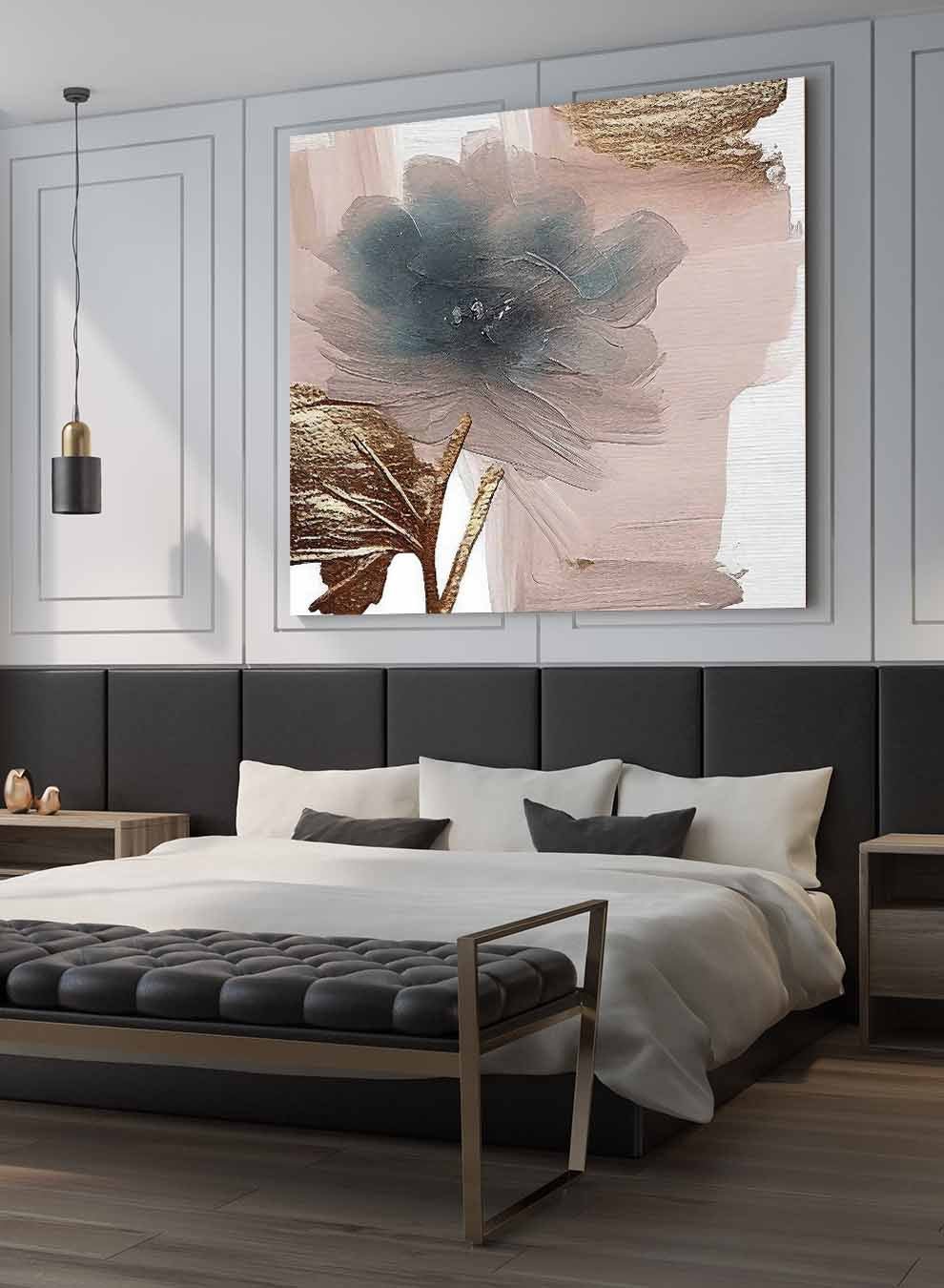 Square Canvas Wall Art Stretched Over Wooden Frame with Gold Floating Frame and Oil Painting14 Paintings & Pictures| LOWHA