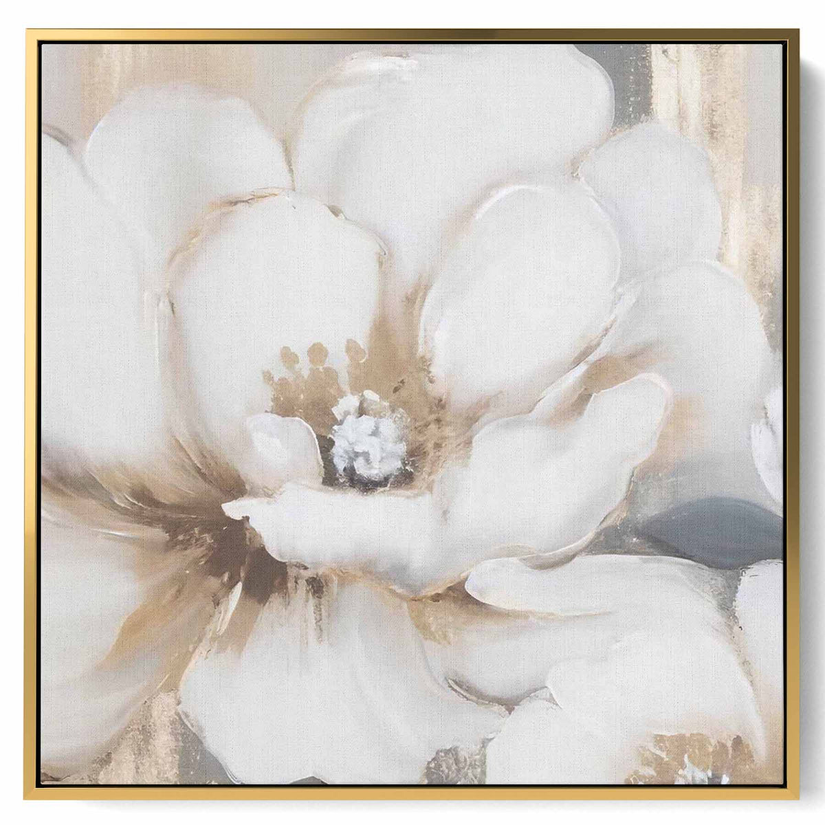 Square Canvas Wall Art Stretched Over Wooden Frame with Gold Floating Frame and Sun rays Abstract Painting Paintings & Pictures| LOWHA