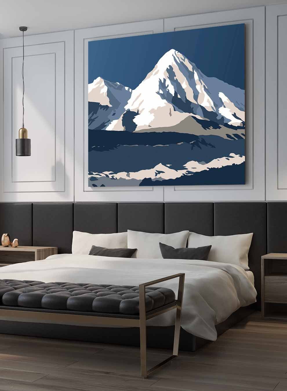 Square Canvas Wall Art Stretched Over Wooden Frame with Gold Floating Frame and Sunset On The Country Painting Paintings & Pictures| LOWHA
